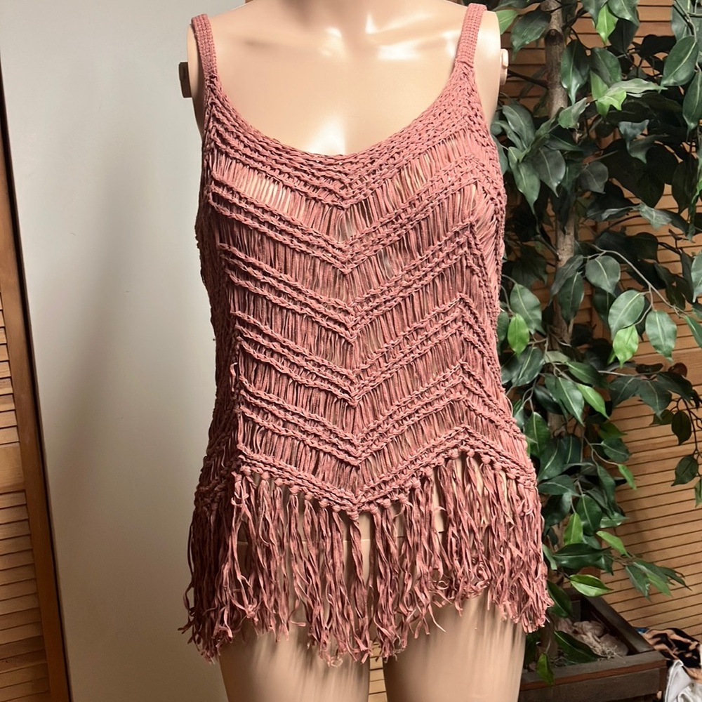 American Eagle Fringe Knit Top